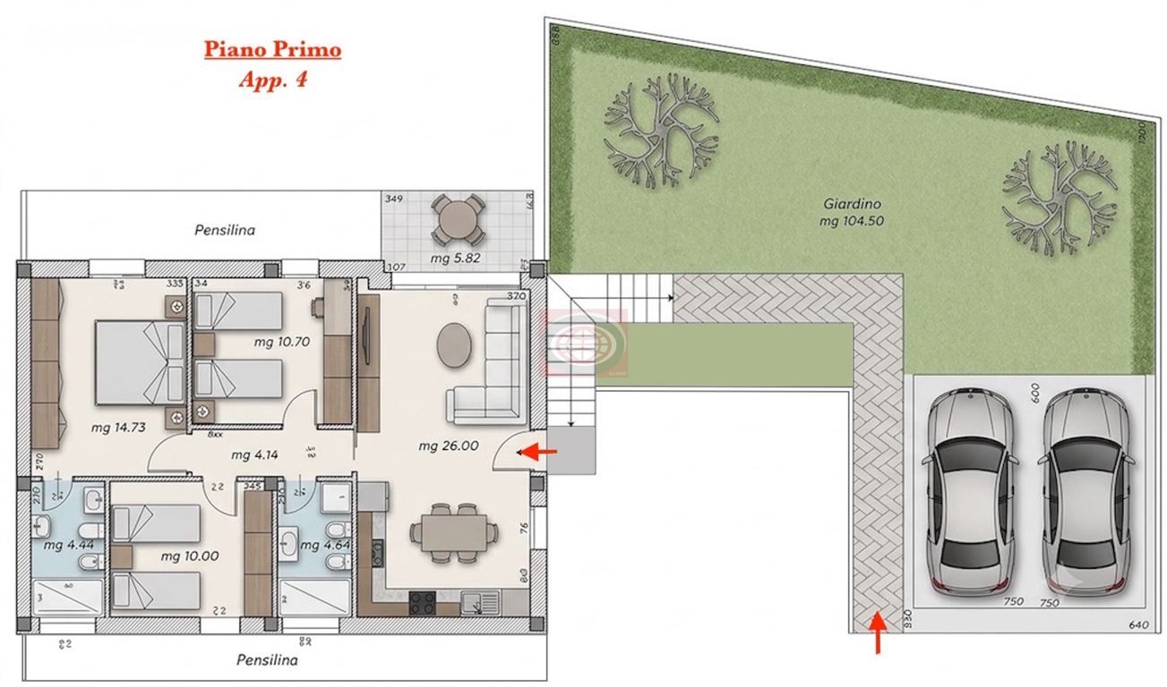 CERVIA - zona PINARELLA (AM116a4): NUOVO appartamento quadrilocale con INGRESSO INDIPENDENTE - GIARDINO PRIVATO - 2 POSTI AUTO